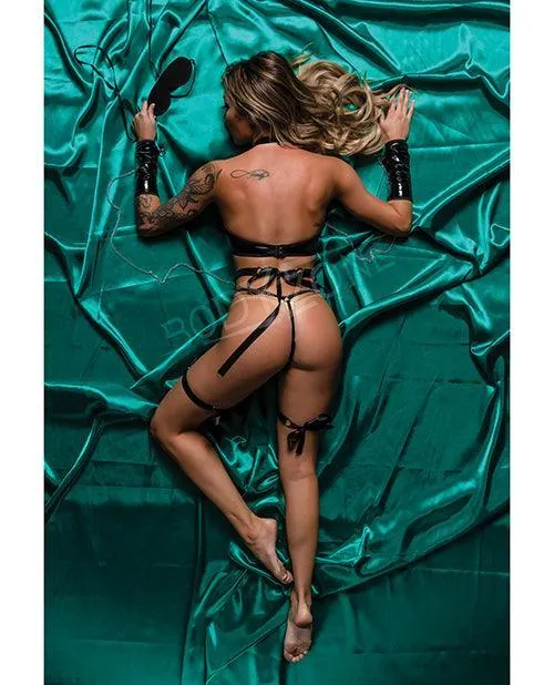 Anal Bodyzone Apparel Role Play Bondage Baddie 7 Pc Set Black