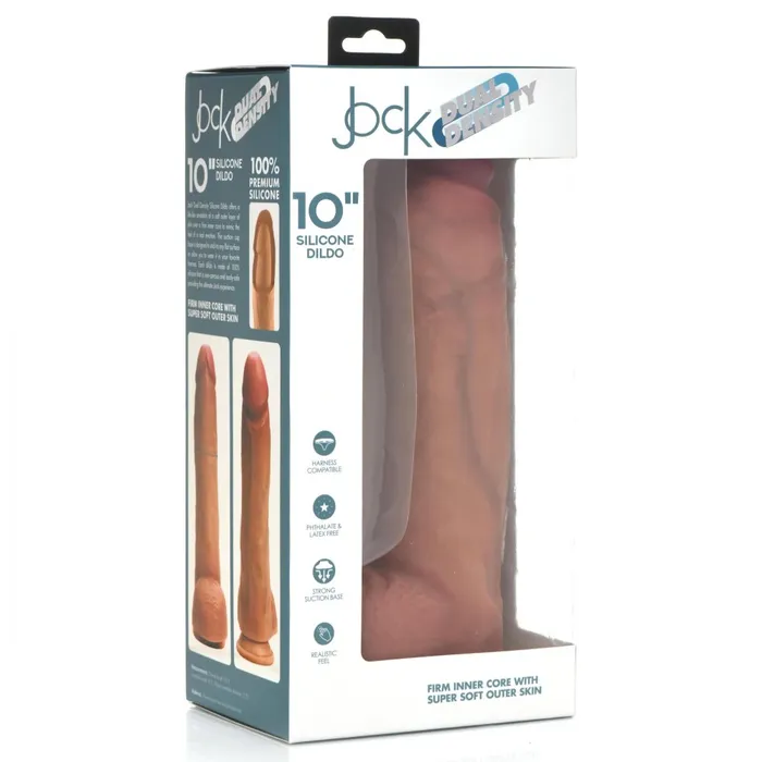 Jock Female Sex Toys Jock 10 Dual Density Silicone Dildo with Balls Light Jock Female Sex Toys Jock 10 Dual Density Silicone Dildo with Balls Light