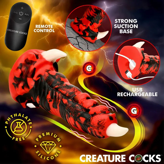 Female Sex Toys Creature Cocks Red Talon Vibrating Silicone Dildo