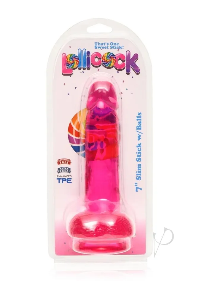 Female Sex Toys Lollicock Lollicock Slim Stick Dildo with Balls 7in Cherry Ice Female Sex Toys Lollicock Lollicock Slim Stick Dildo with Balls 7in Cherry Ice
