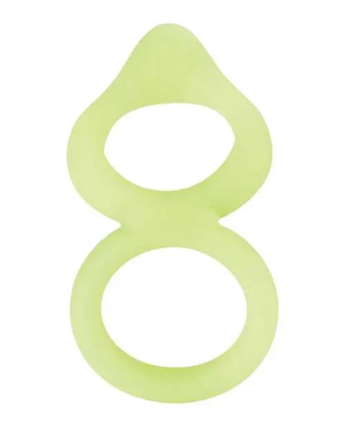 Forto Male Sex Toys Forto F88 Double Ring Liquid Silicone Cock Ring Glow in the Dark