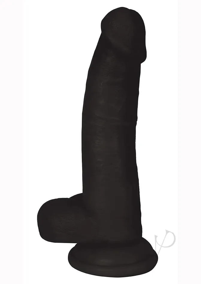 Jock Realistic Dildo with Balls 8in Black Jock Female Sex Toys