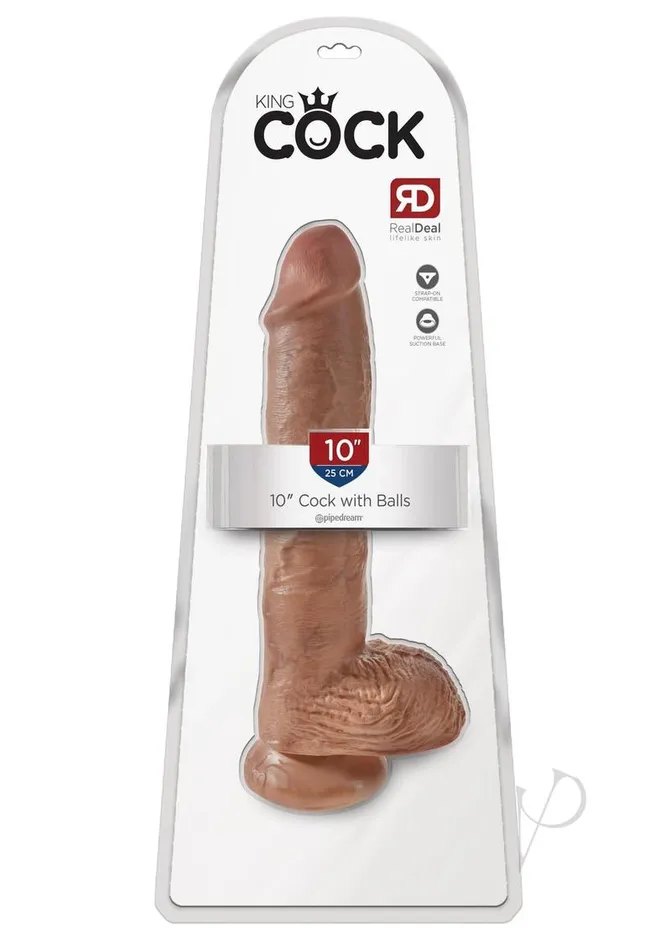 King Cock Dildos King Cock Dildo with Balls 10in Caramel
