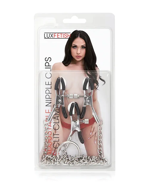 Lux Fetish Female Sex Toys Lux Fetish Adjustable Nipple and Clitoral Clamps Black Lux Fetish Female Sex Toys Lux Fetish Adjustable Nipple and Clitoral Clamps Black