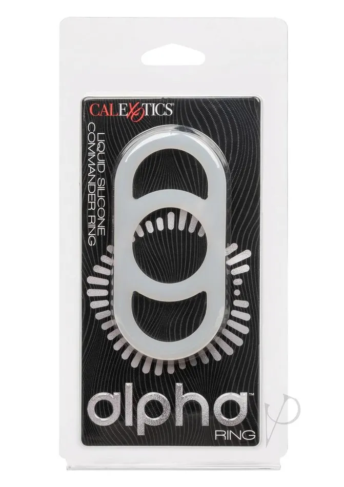 Male Sex Toys Alpha Alpha Liquid Silicone Commander Ring Natural White