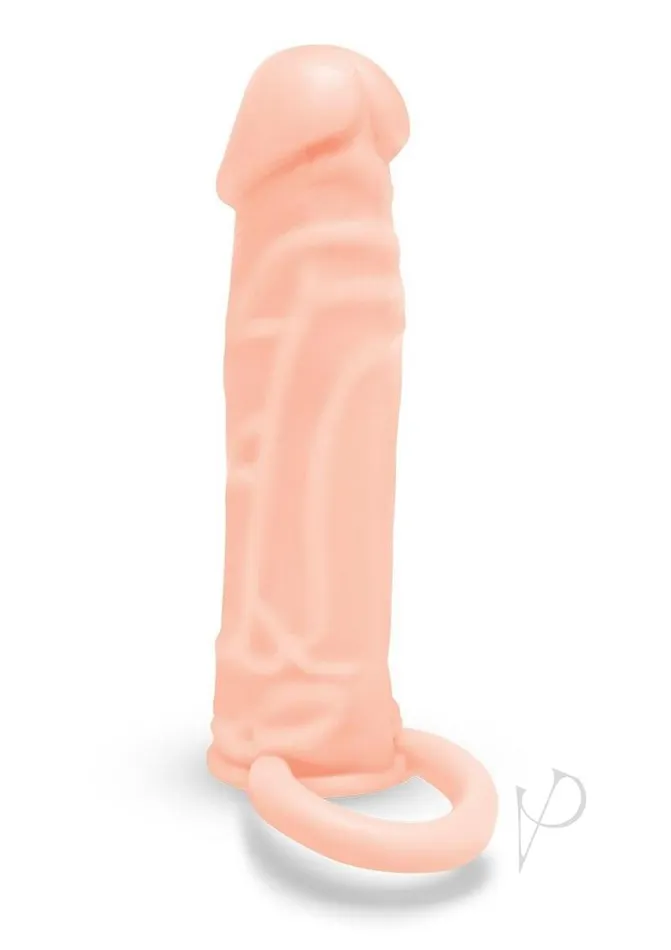 Size Up Male Sex Toys Size Up Silicone Realistic Penis Extender with Ball Loop 1in Vanilla