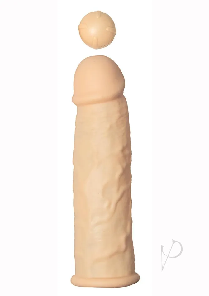The Great Extender Male Sex Toys Great Extender 1st Silicone Vibrating Sleeve 65in Vanilla