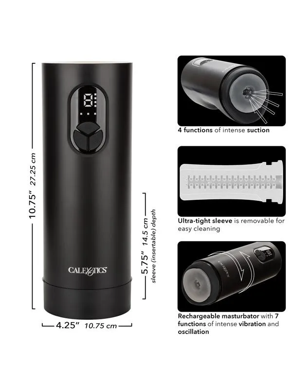 CalExotics Bionic Vibro Stroker with Oscillation and Suction Male Sex Toys CalExotics Bionic Vibro Stroker with Oscillation and Suction Male Sex Toys