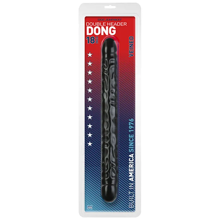 Double Header 18 Inch Veined Dong Black Doc Johnson Dildos Double Header 18 Inch Veined Dong Black Doc Johnson Dildos