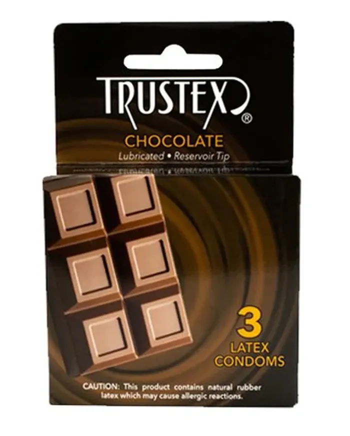Enhancers Trustex Trustex Flavored Lubricated Condoms 3 Pack Chocolate
