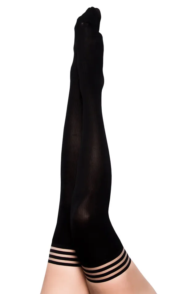 Kixies Anal Dana Lynn Ribbed Thigh High Size a Black