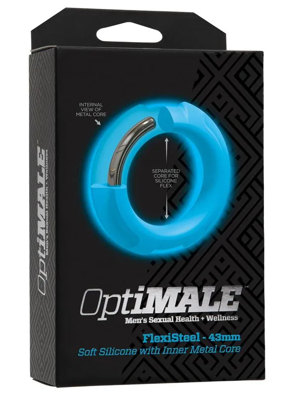 Male Sex Toys OptiMALE FlexiSteel Silicone Metal Core Cock Ring 43mm Blue Doc Johnson Male Sex Toys OptiMALE FlexiSteel Silicone Metal Core Cock Ring 43mm Blue Doc Johnson