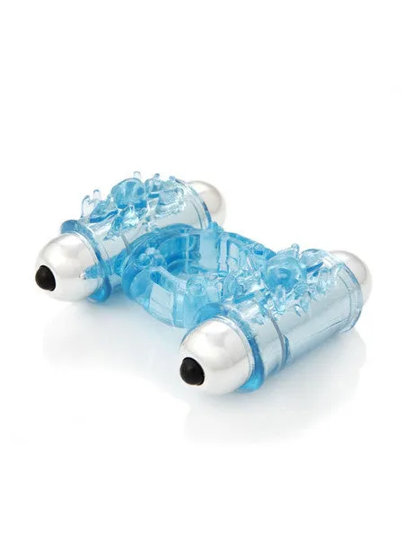Novel Creations Vibrators NU Sensuelle SWet Double Action Bullet Ring Blue