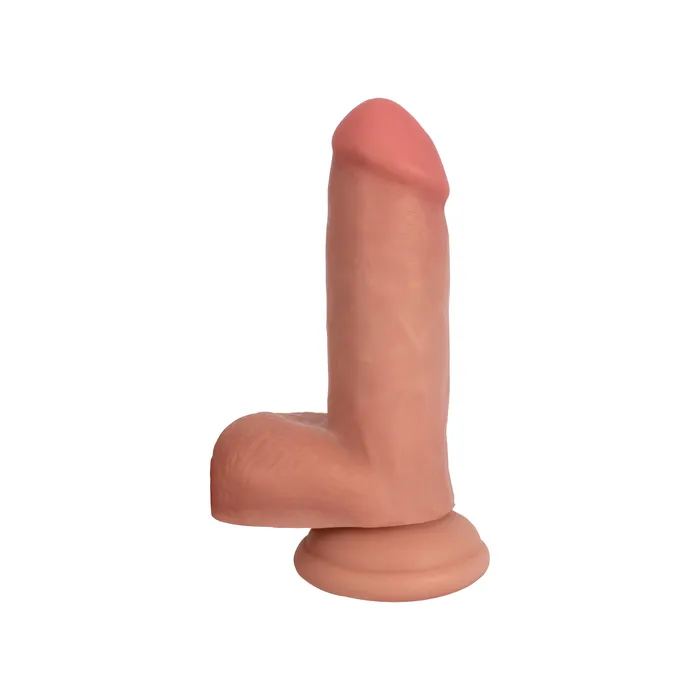 Light Bareskin Dildo with Balls 6 Inch Curve Toys Dildos