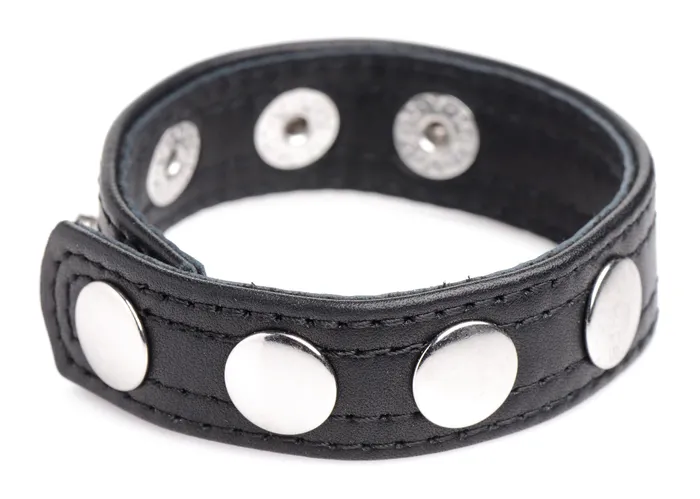 Male Sex Toys XR Brands Leather Speed Snap Cock Ring Black