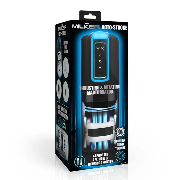Male Sex Toys XR Brands The Milker RotoStroke Thrusting and Rotating Masturbator