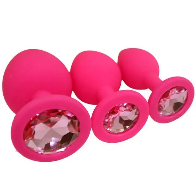 pluglust Anal MULTI COLOR UNISEX JEWELED SILICONE PLUG