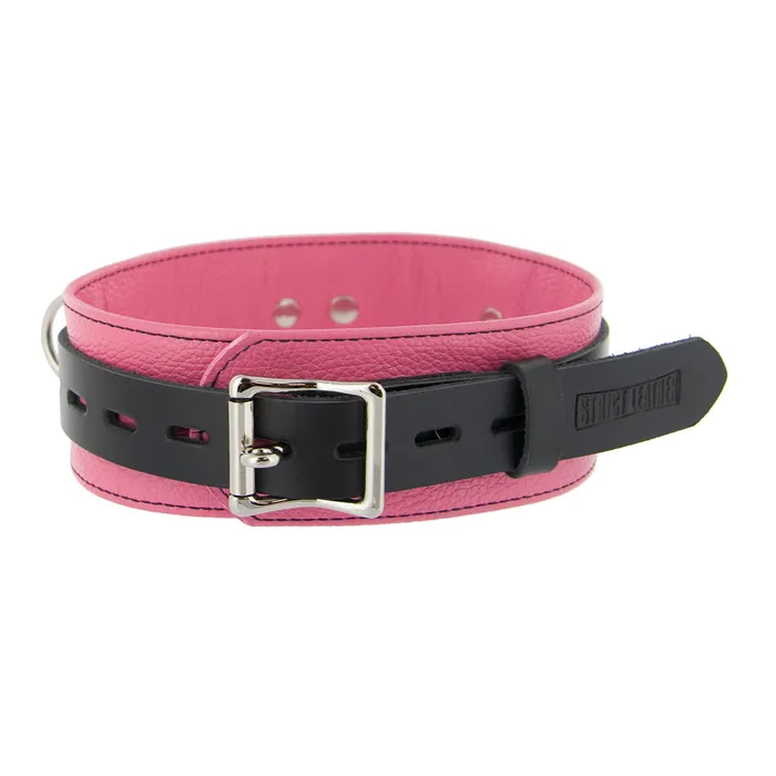 Strict Leather Deluxe Locking Collar Pink and Black XR Brands Vibrators