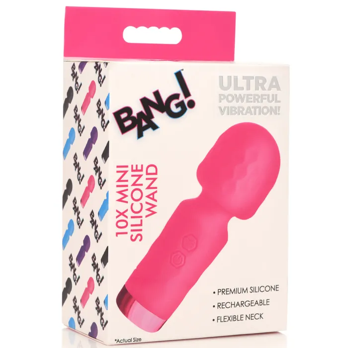XR Brands Vibrators 10X Mini Silicone Wand Pink