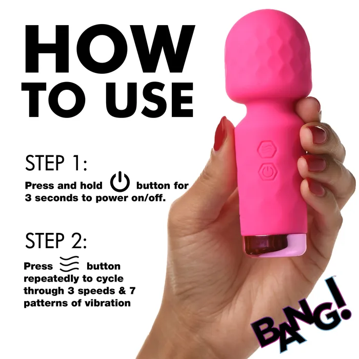 XR Brands Vibrators 10X Mini Silicone Wand Pink